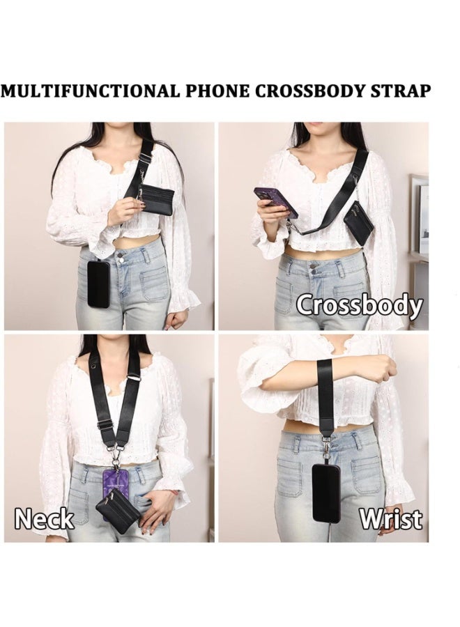FAYET Crossbody Phone Strap with Zippered Wallet Pouch, Adjustable Detachable Phone Lanyard , Hands-Free Phone Holder Compatible with All Smartphones (Black) - Image 4